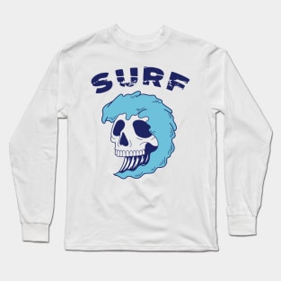 skull surf wild Long Sleeve T-Shirt